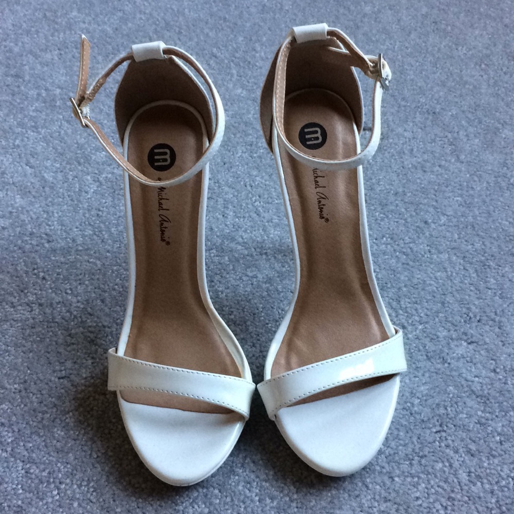 NWOT white patent heels